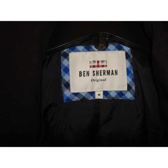 New NWT Mens M $300 Ben Sherman London Down Blend Coat Removable Hood Black Warm - Picture 3 of 14